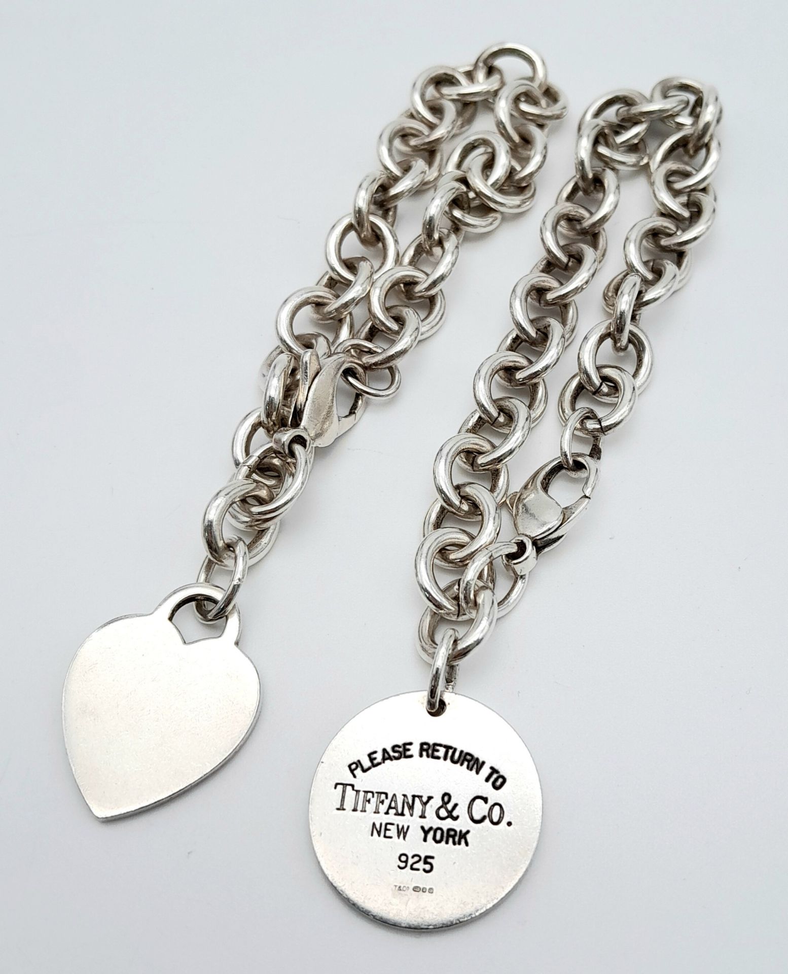 Four Tiffany Items! 2 bracelets and 2 necklaces. A Tiffany belcher link bracelet with heart clasp. A - Bild 3 aus 7