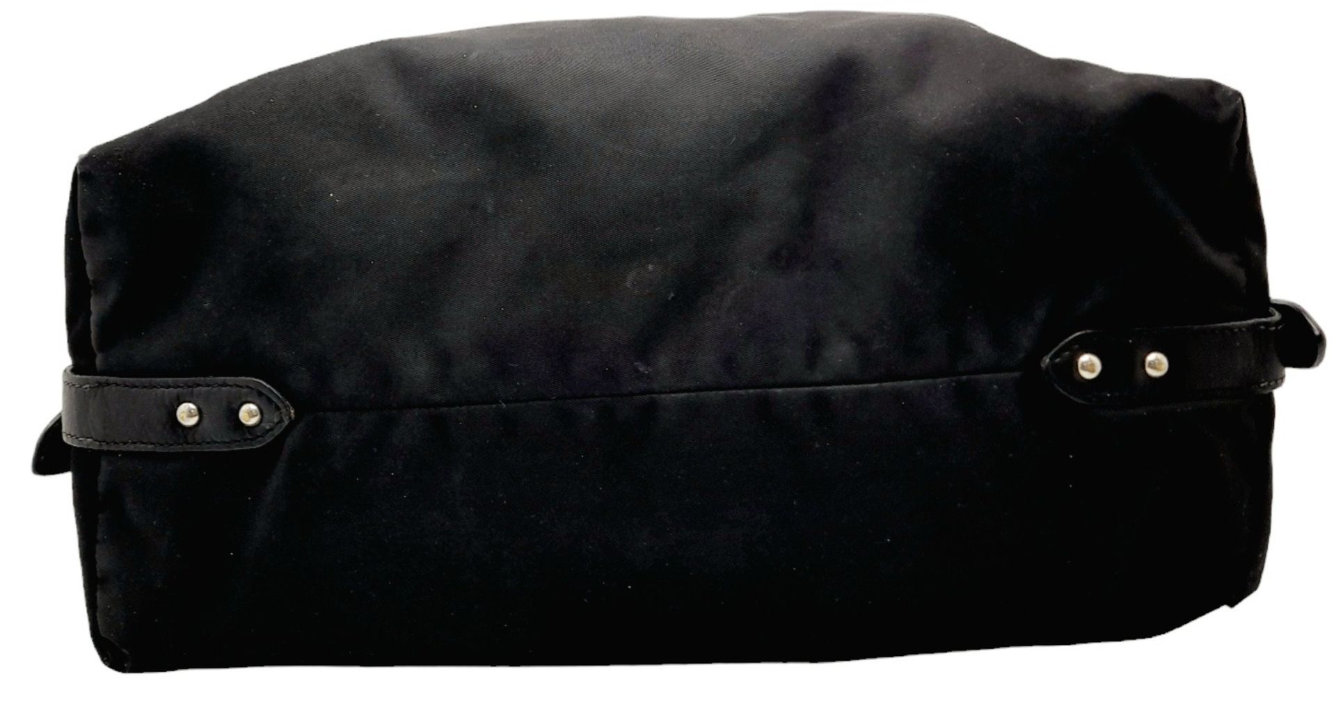 A Prada Black Tessuto Satchel. Textile exterior with leather trim, silver-tone hardware, a top zip - Bild 3 aus 7