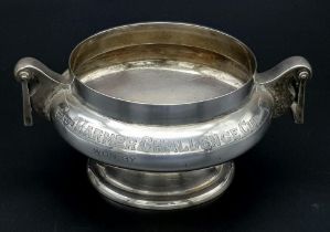 An Antique Hanging Sterling Silver Trophy Bowl/Cup. Given to the winner of The Marmer Challenge -