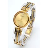 A Michel Herbelin of France Two Tone Quartz Ladies Watch. Two tone bracelet and case - 21mm. Gold