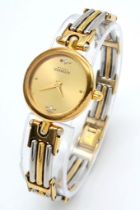 A Michel Herbelin of France Two Tone Quartz Ladies Watch. Two tone bracelet and case - 21mm. Gold