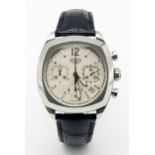 A Tag Heuer Monza Re-Edition Automatic Chronograph Watch. Model CR2111. Black Croc Leather Tag