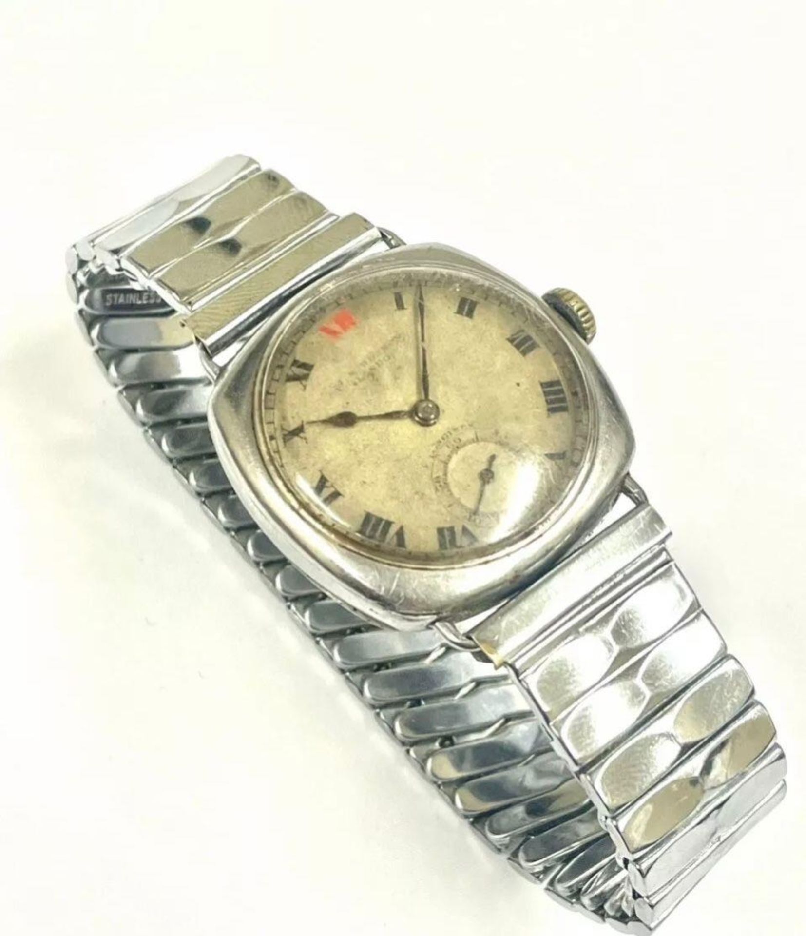 Vintage gents Longines trench style watch Working.