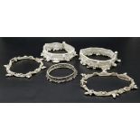 A Vintage Indian Silver (800) Jewellery Collection. Includes 4 upper arm decorative bands and one