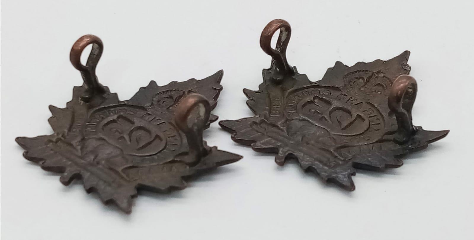 WW1 Canadian Expeditionary Force Collar Badges. 125th Battalion of the 1st Overseas Battalion of the - Image 2 of 2
