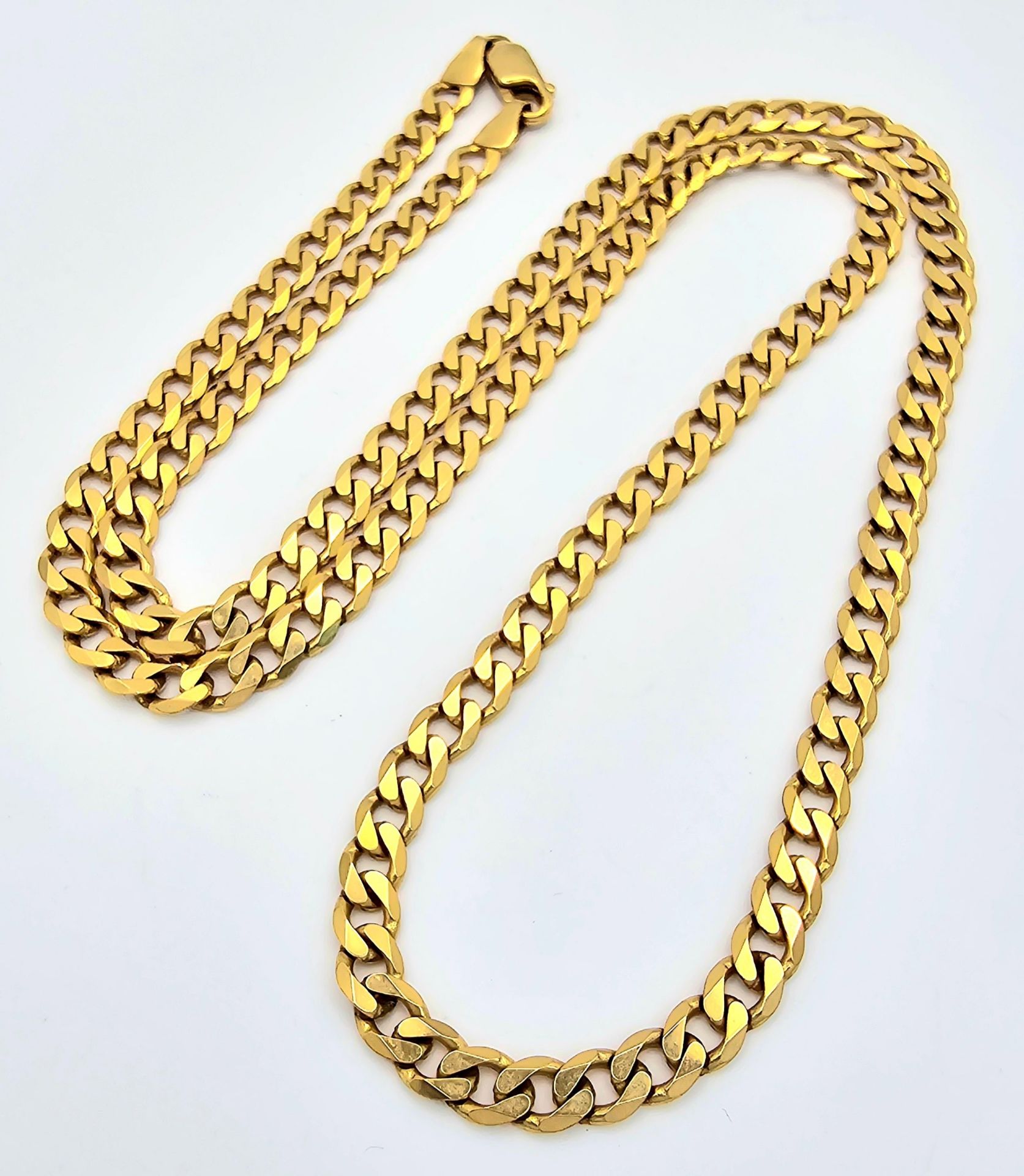 A 9 K yellow gold flat chain necklace, length: 56 cm, weight: 17.2 - Image 4 of 5