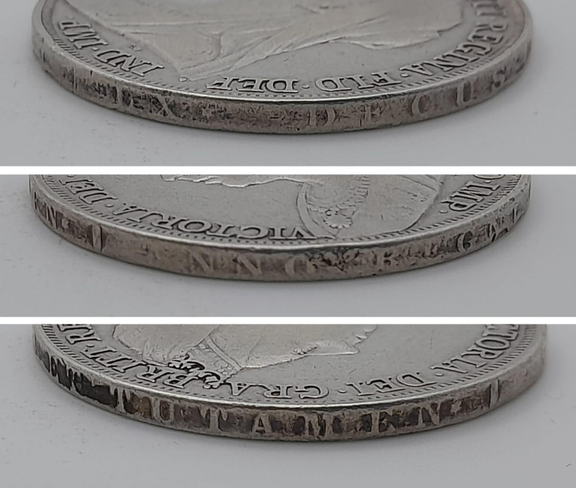 An 1896 Queen Victoria Silver Crown Coin. VF grade but please see photos. - Image 2 of 2