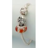 A Pandora Silver Charm Bracelet with Two Charms. 22g