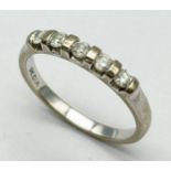 A 9K WHITE GOLD DIAMOND RING. 0.25ctw, Size L, 1.8g total weight. Ref: 8024