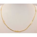 A 9 K yellow gold fancy chain necklace , length: 47 cm, weight: 2.4 g.