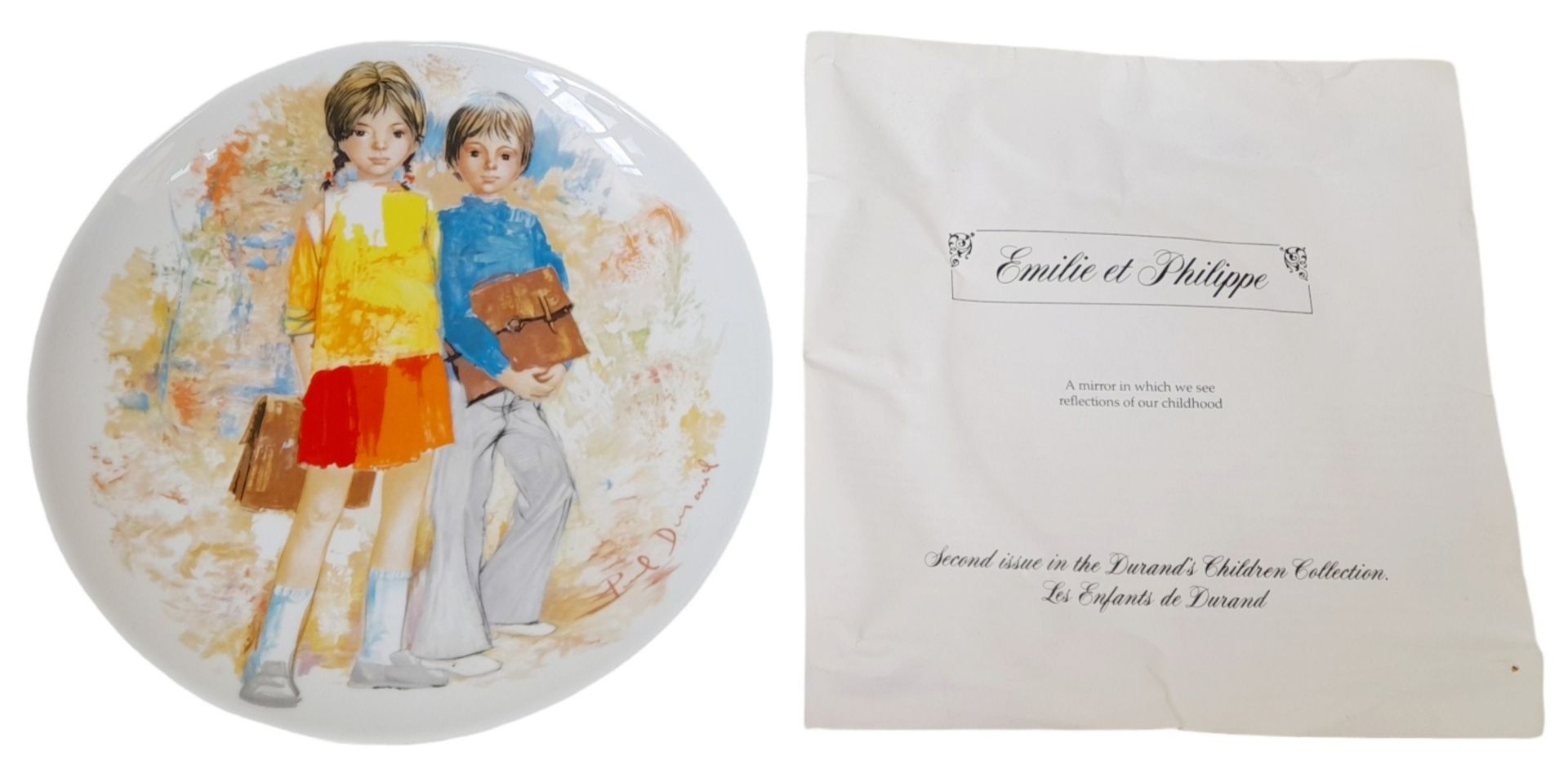 A Vintage French Limoge Porcelain Limited Edition Plate - Emilie and Phillipe. In original - Bild 3 aus 4