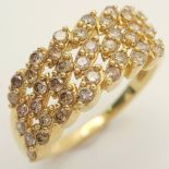 A 10K YELLOW GOLD DIAMOND SET RING. 0.50ctw, Size N1/2, 3.1g total weight. Ref: SC 8008