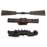 An Antique Set of Three Chinese Metal Calligraphy Items. One is in the form of a dragon - all