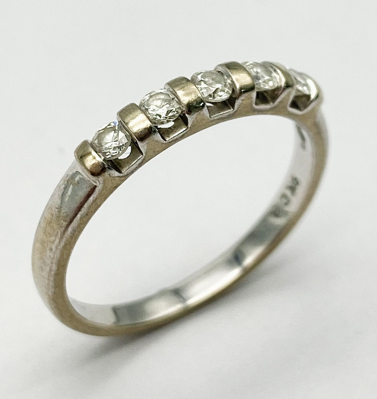 A 9K WHITE GOLD DIAMOND RING. 0.25ctw, Size L, 1.8g total weight. Ref: 8024 - Image 2 of 6