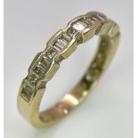 An 18K Yellow Gold Diamond Half-Eternity Ring. Mixed cut diamonds - 0.50ctw. Size P. 4.1g total