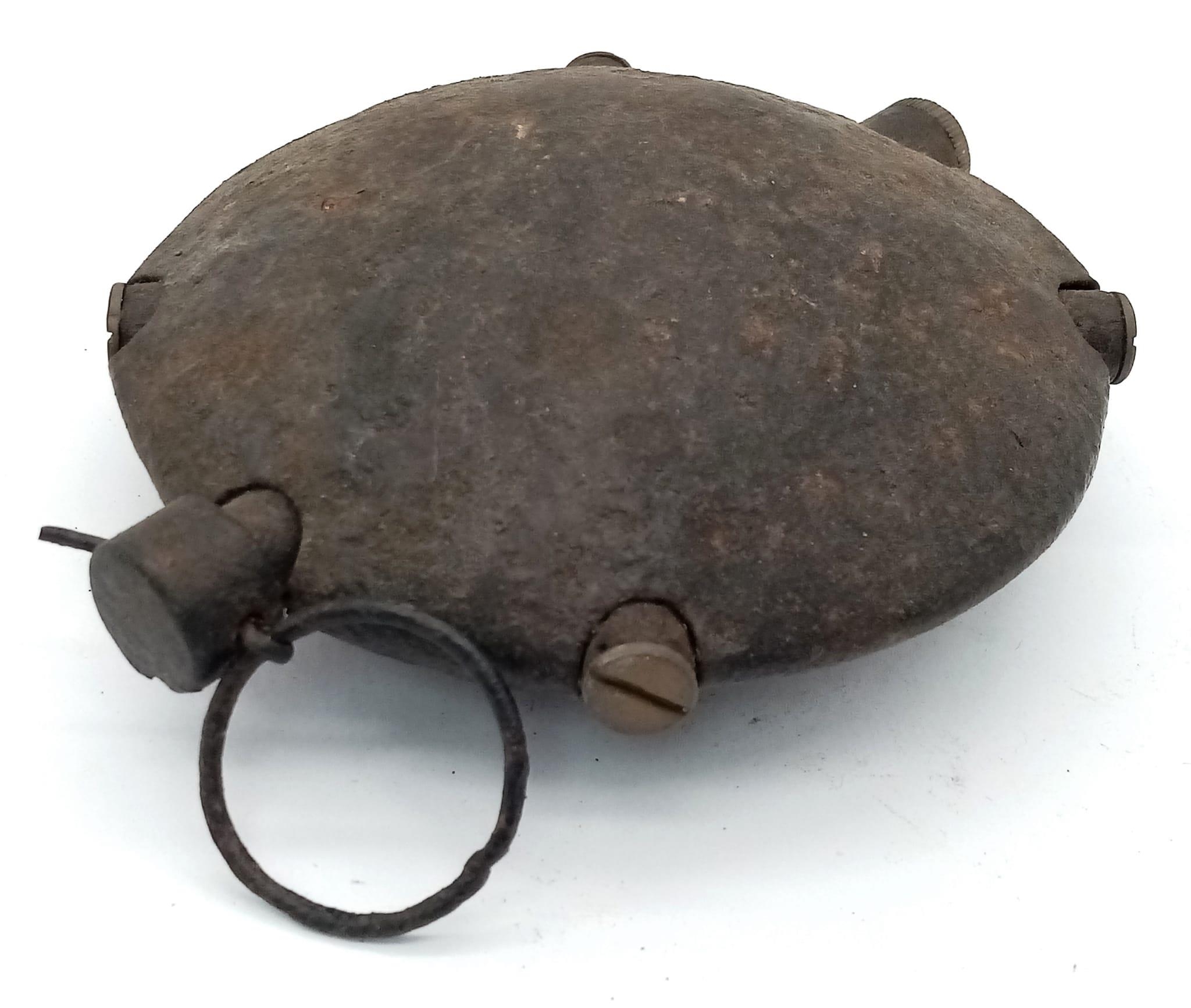 INERT WWI German 1915 Pattern Diskushandgranate disc grenade, aka the 'turtle' or 'oyster', complete - Image 2 of 4
