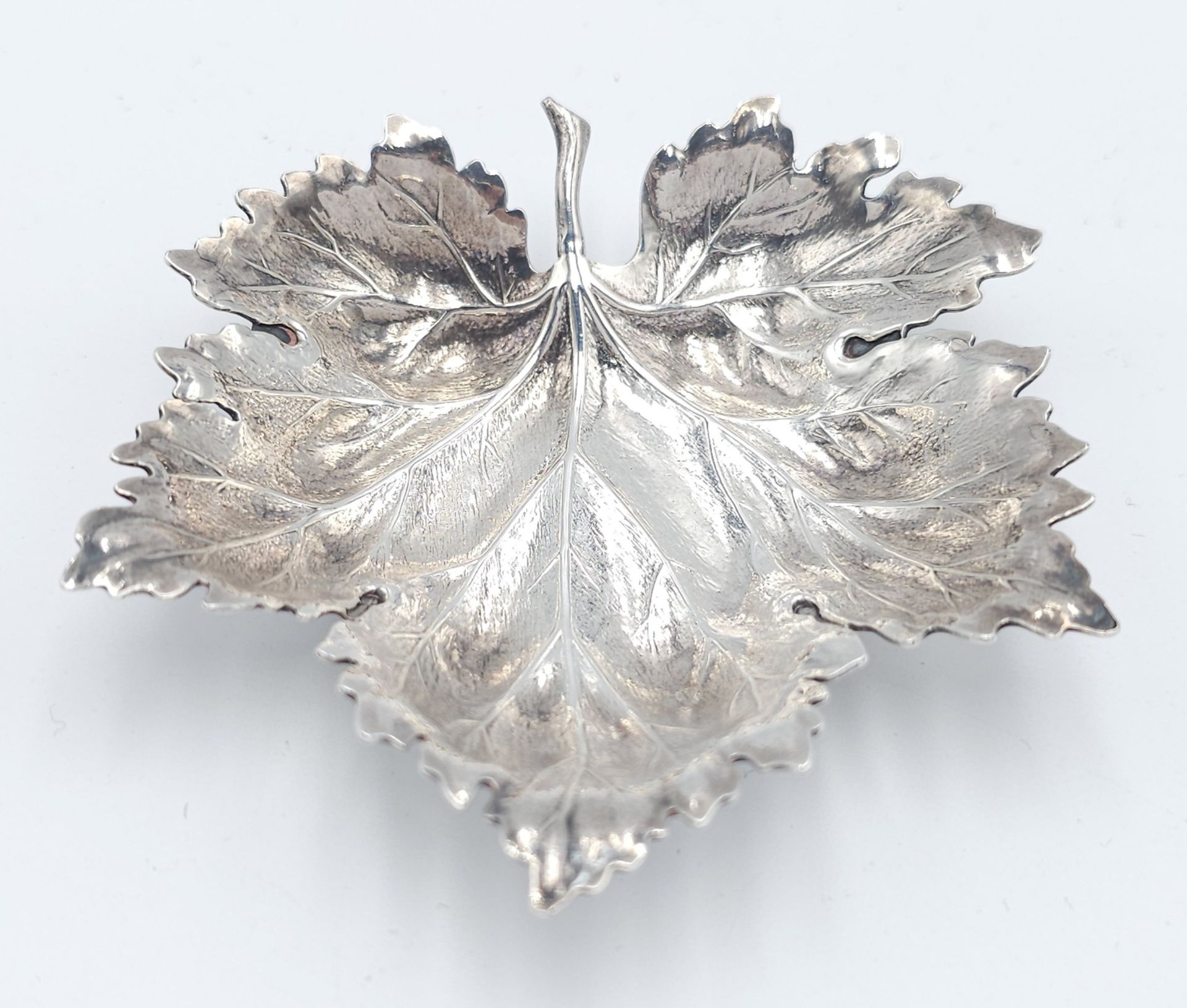 A Gianmaria 925 Sterling Silver Small Maple leaf Dish. 7.5cm 35g - Bild 4 aus 6