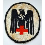 WW2 German DRK (Red Cross) Sports Vest Patch. Most likely locally made.