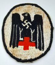 WW2 German DRK (Red Cross) Sports Vest Patch. Most likely locally made.