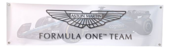 A trophy for any petrolhead, An ASTON MARTIN Formula One Racing Team banner. Strong PVC
