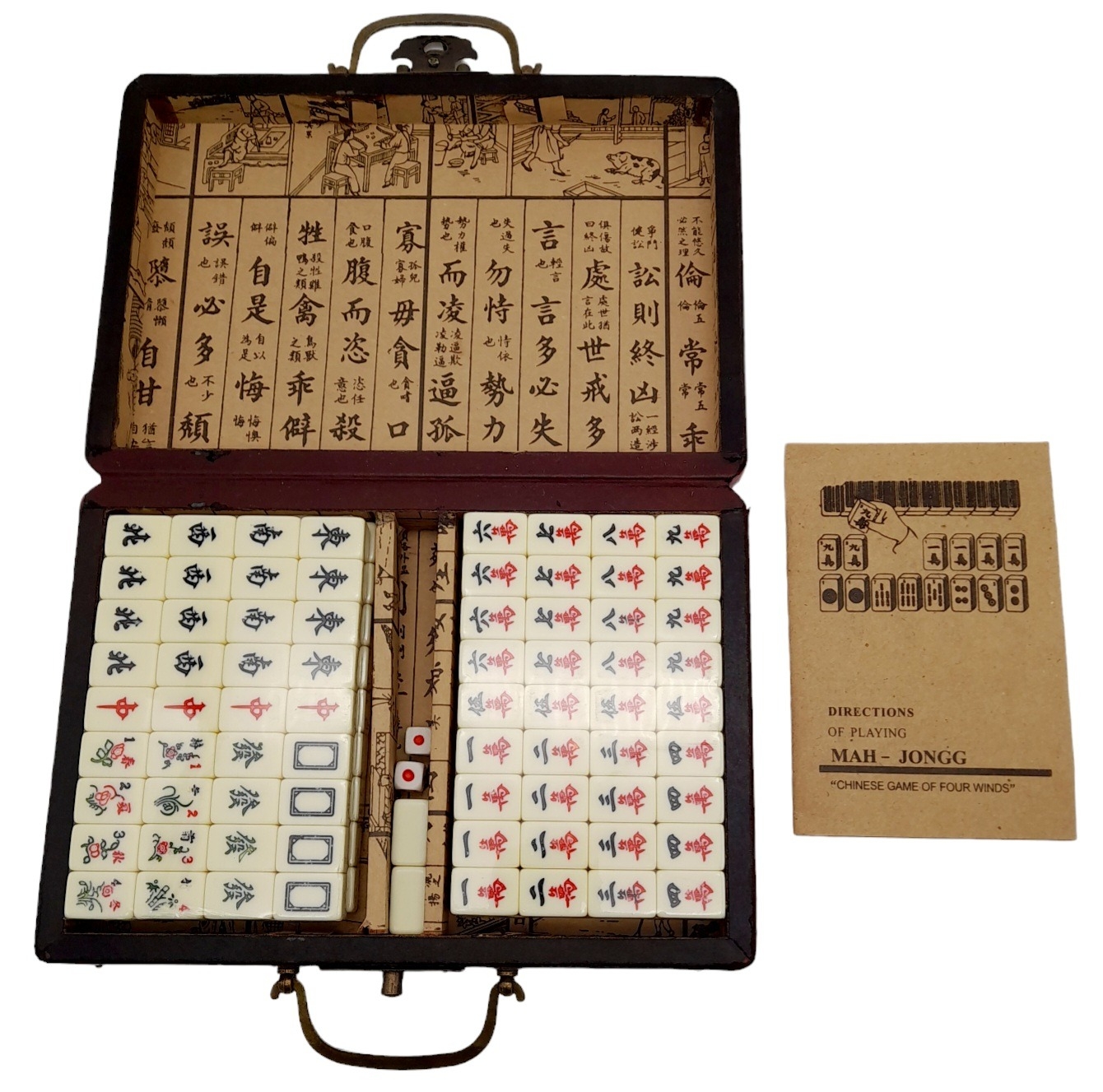 A Mah Jongg Chinese Dice Game in a Small Decorative Travelling Case. In excellent condition. - Image 5 of 7