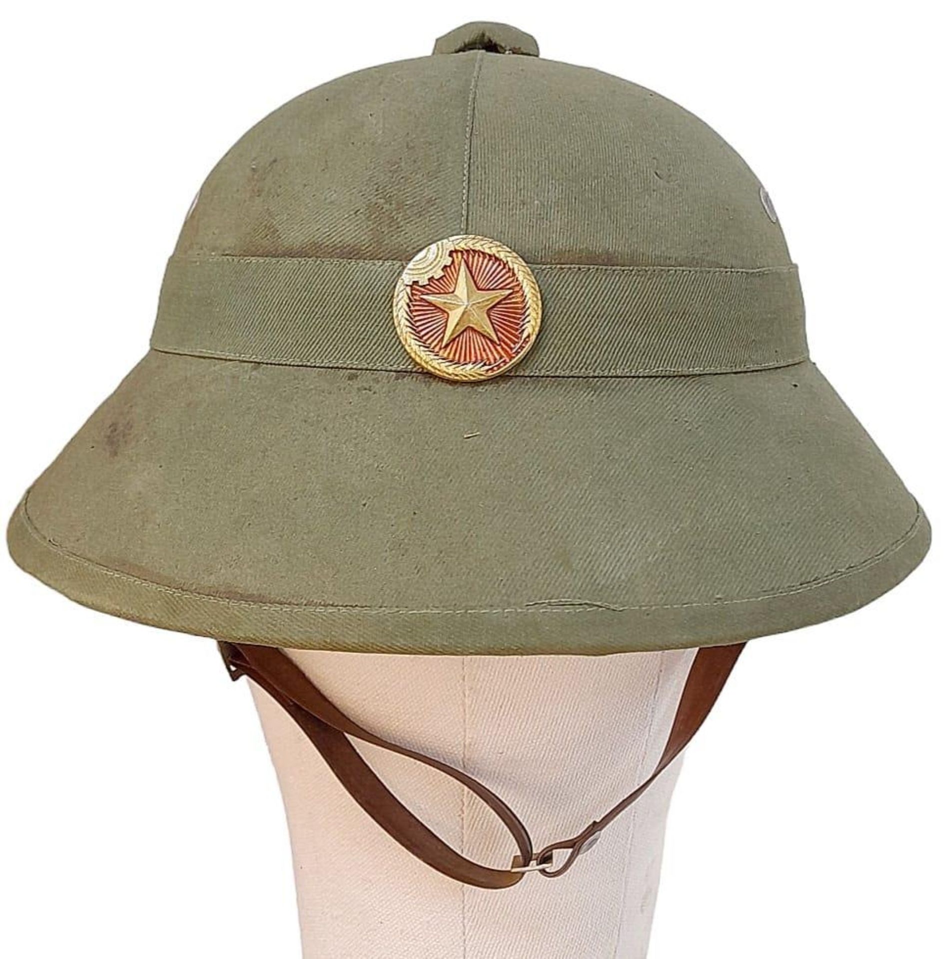 Vietnam War Era North Vietnamese Army (NVA) Fiber Helmet.