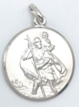 A STERLING SILVER ST CHRISTOPHER PENDANT. 3.5cm length, 6g weight. Ref: SC 8091