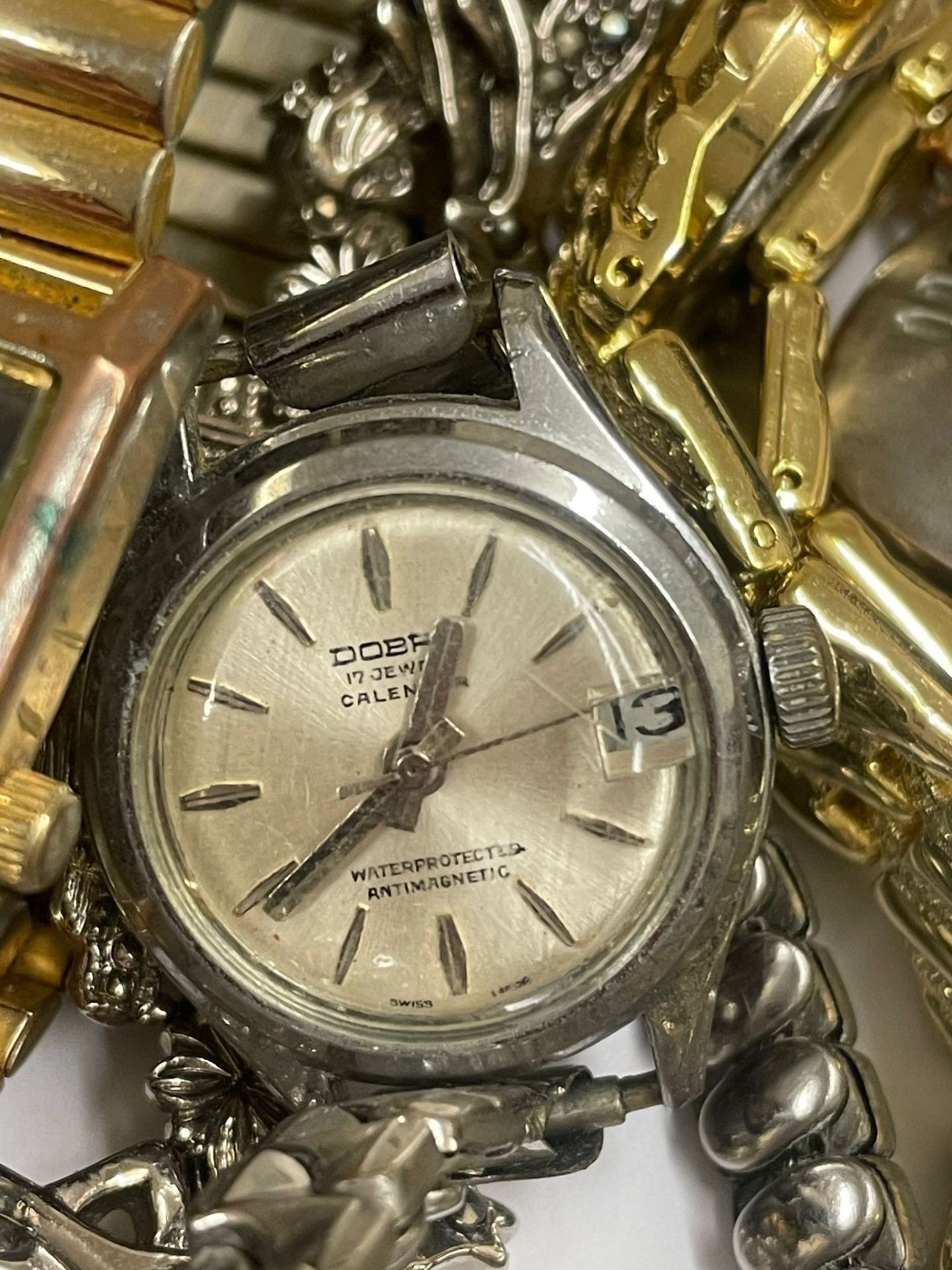 Vintage pocket watch & wristwatches hebdomas etc . Spares or repair - Bild 2 aus 2