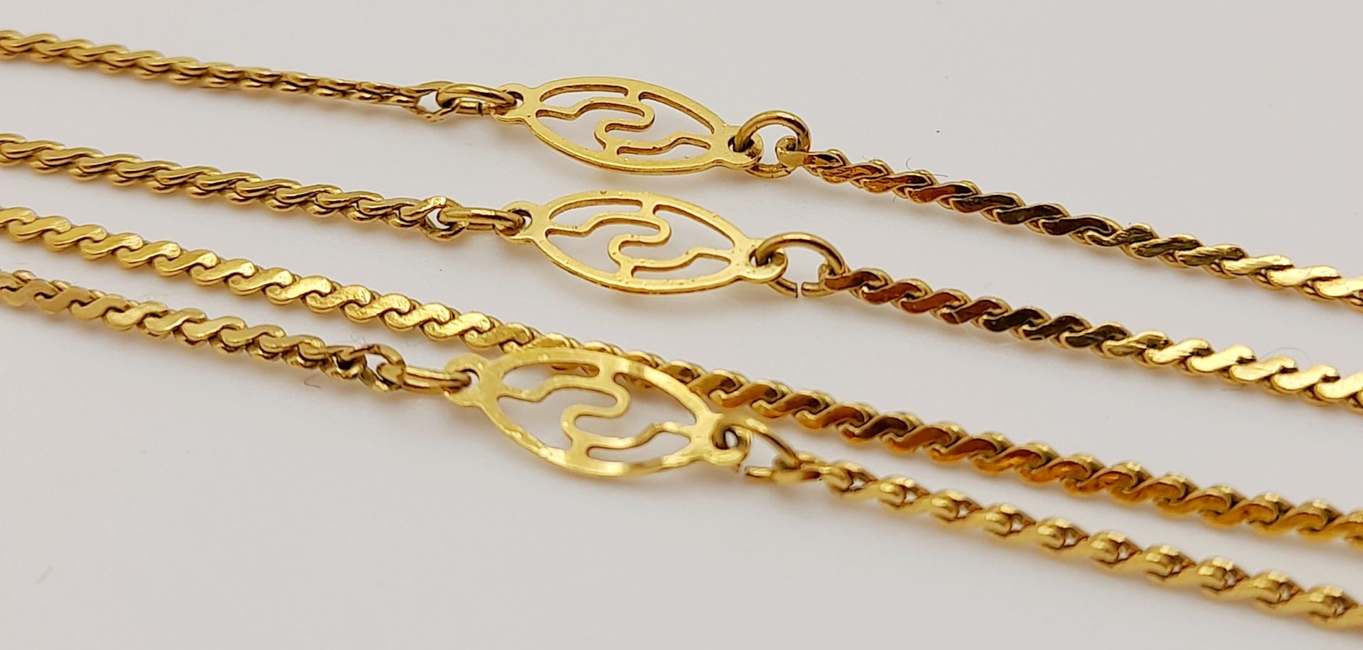 A 9 K yellow gold fancy chain necklace , length: 47 cm, weight: 2.4 g. - Bild 3 aus 4