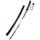 An Antique (Circa 1661) Japanese Samurai Sword. Tang markings of Bushu ju Yoshimasa (English