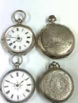 4x silver antique pocket watches as found