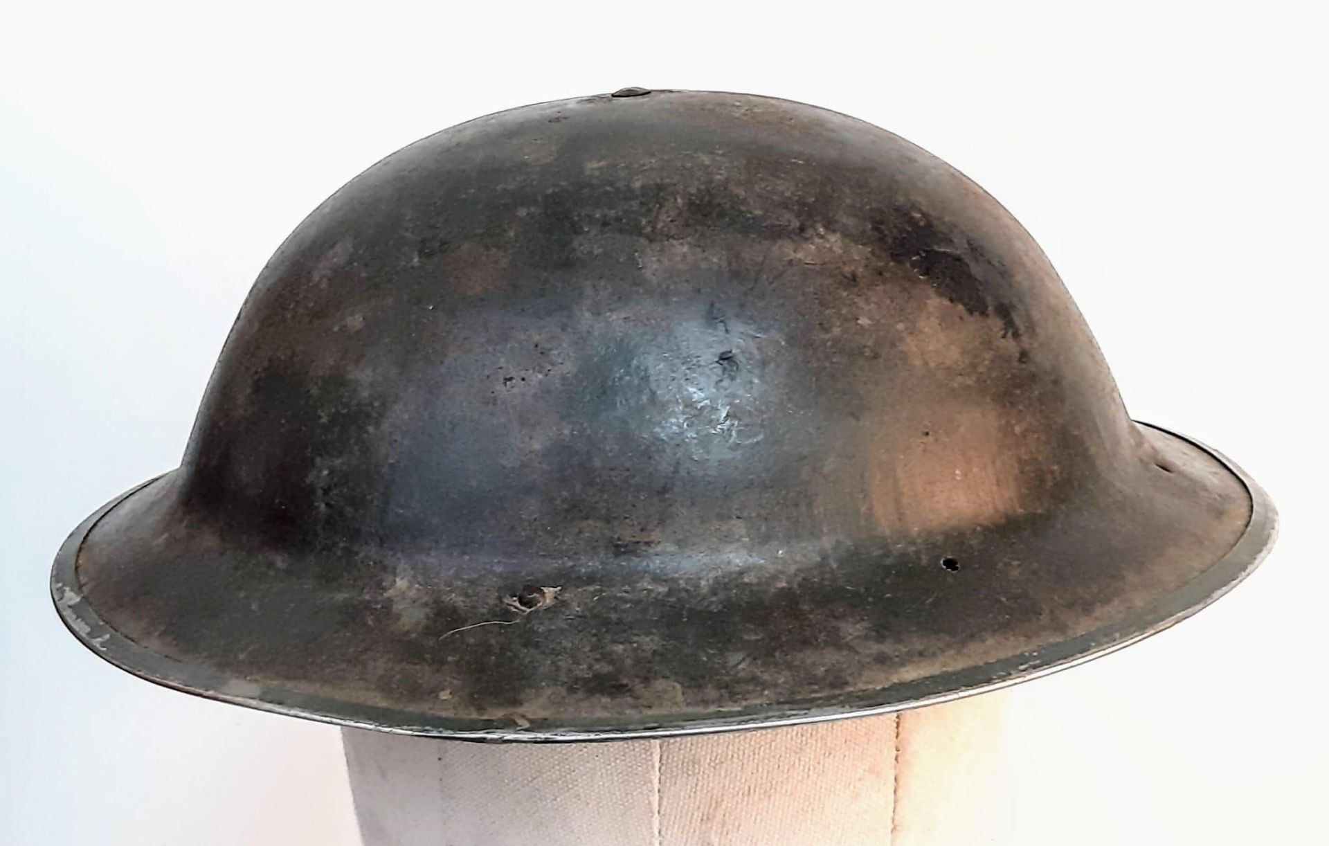 WW2 South African MK II “Tommy” Helmet. The holes at the back are for a cloth nape protector - Image 4 of 6