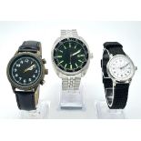 A Parcel of Three Military design Homage Watches Comprising; 1) Australian Navy Watch (44mm Case),