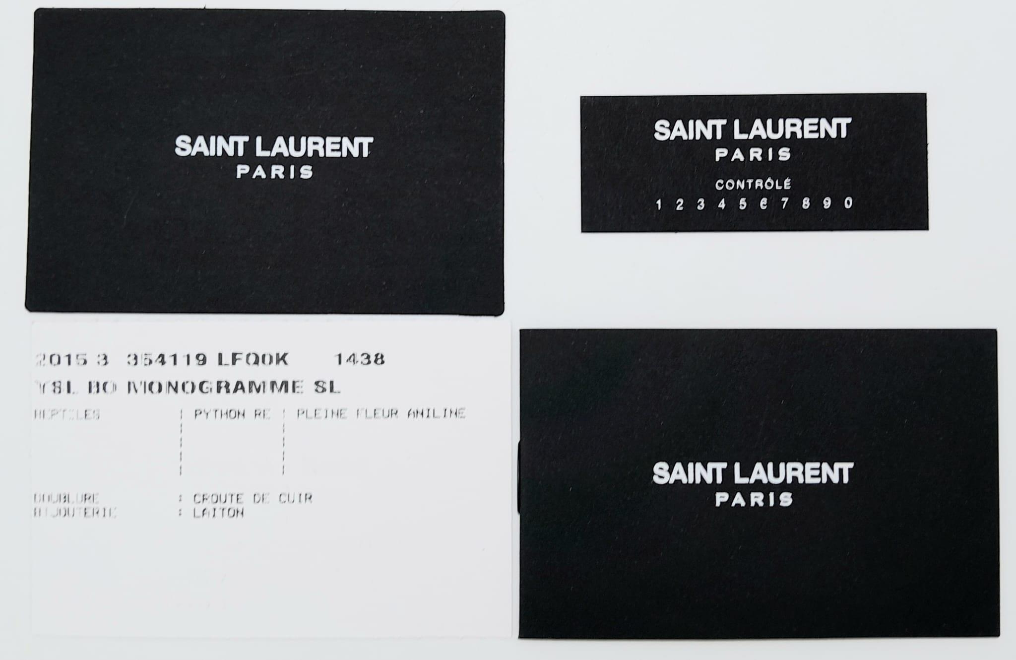 A Pink Saint Laurent Classic Monogram Python Medium Kate Tassel Bag. Gold Hardware. 9.5 inch W x 6 - Image 12 of 13