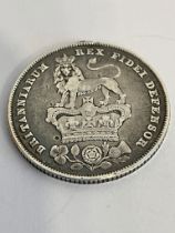 1826 GEORGE IV SHILLING. Both sides are very/extra fine, but chip beneath date to milled edge.