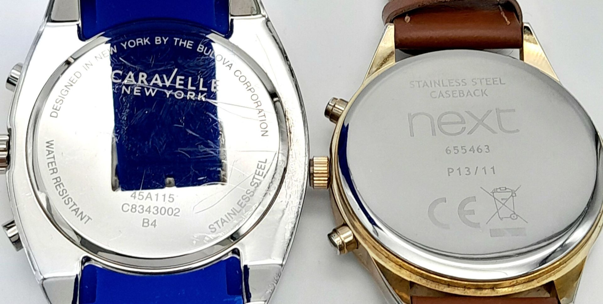 Two Men’s Quartz Watches, Comprising: 1) A Blue Face Chronograph Sports Watch by Caravelle New - Image 5 of 7
