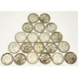 A Parcel of Twenty Pre-1947 (including 1 x 1898) Silver Shillings. 3 x 1946 & 16 x WW2 Dated. 111.