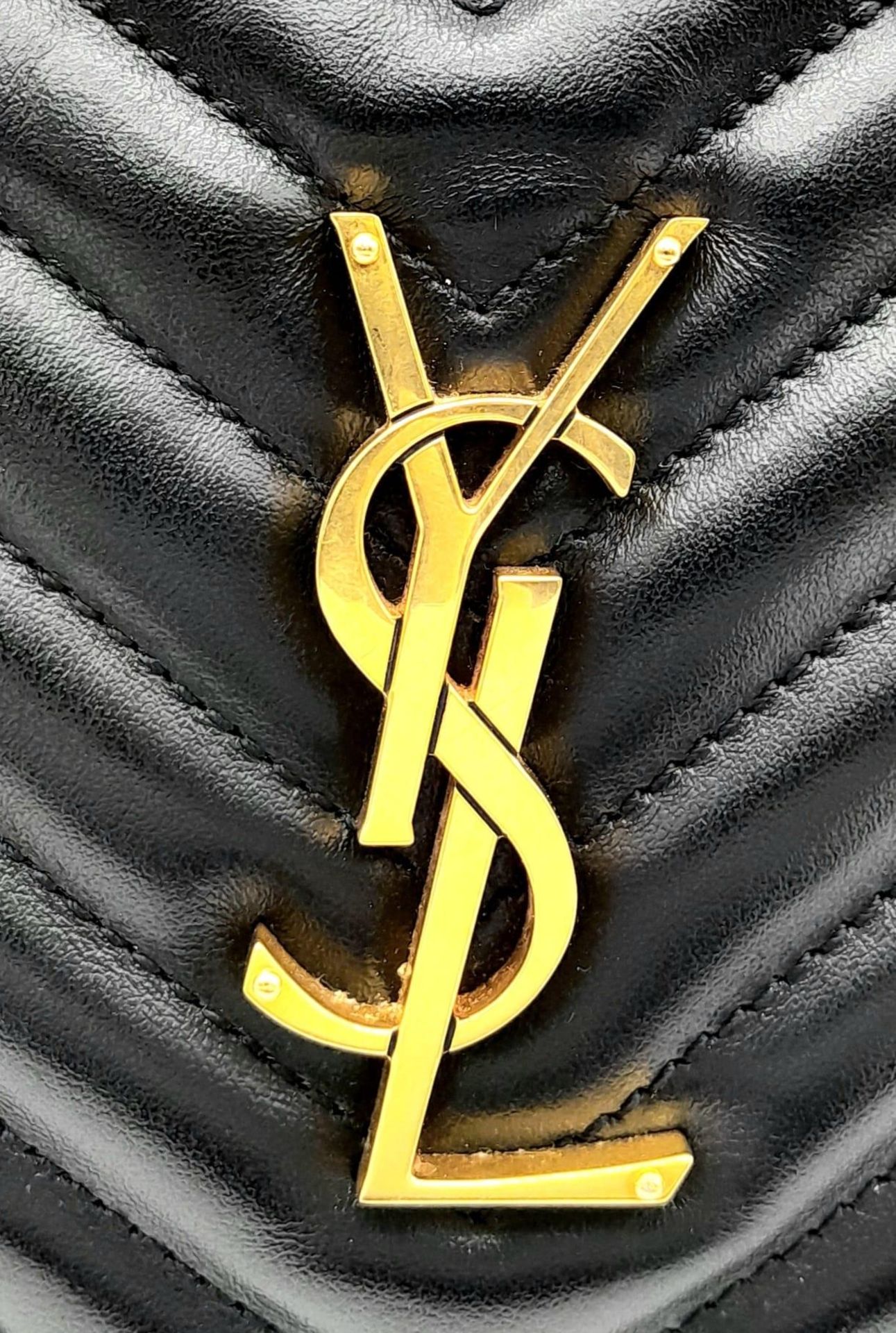 A YSL Saint Laurent Black Lou Matelasse Camera Bag. Leather exterior, gold-tone hardware, adjustable - Image 2 of 11