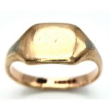A vintage 9 K yellow gold cygnet ring, size: T, weight: 5.2 g