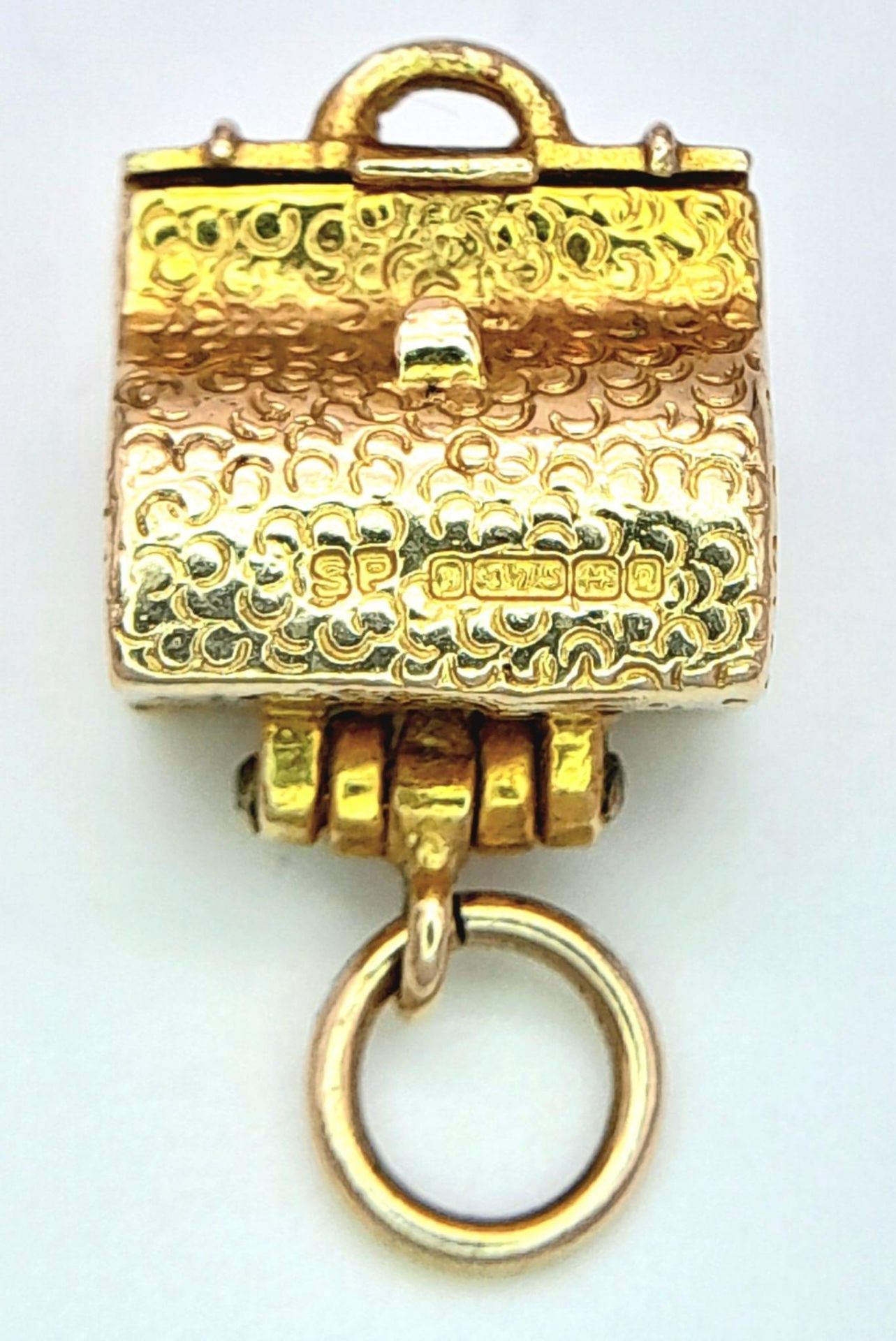A 9K Yellow Gold Purse Pendant/Charm, which opens up, 3.2g - Image 2 of 6