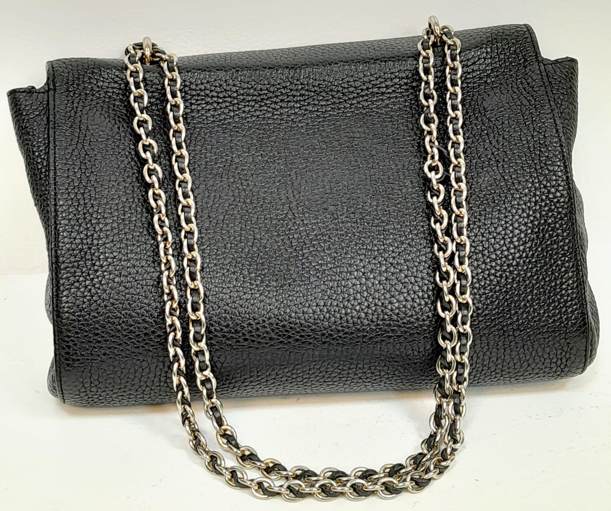 A Mulberry Black 'Lily' Bag. Leather exterior with gold-toned hardware, chain and leather strap, - Image 3 of 12