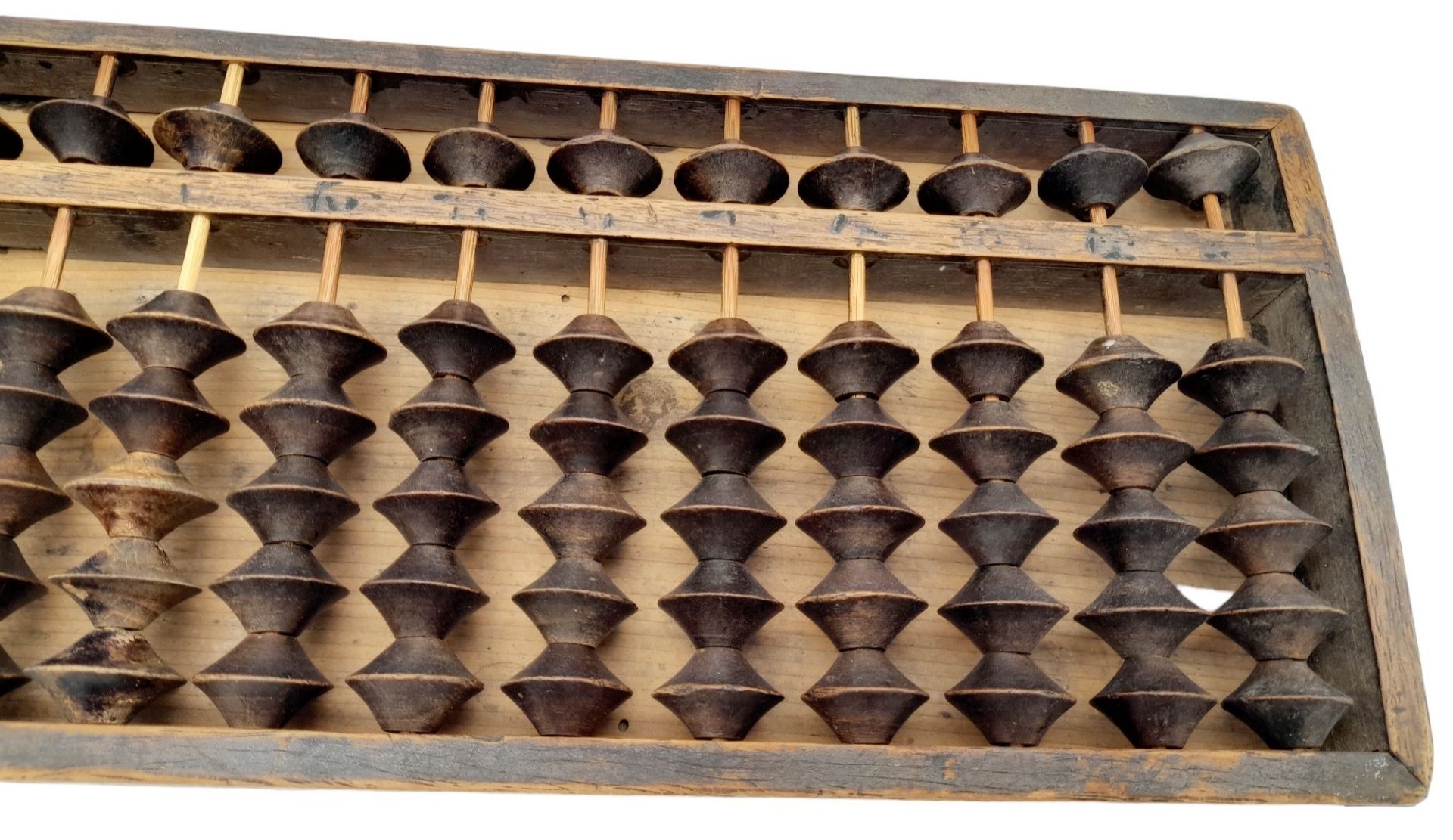 An Antique Chinese Wooden Abacus. 46cm x 12cm. - Bild 6 aus 6