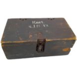 WW2 German 15cm Sig 33 Cartridge Box with original labels, stencils, and internals.