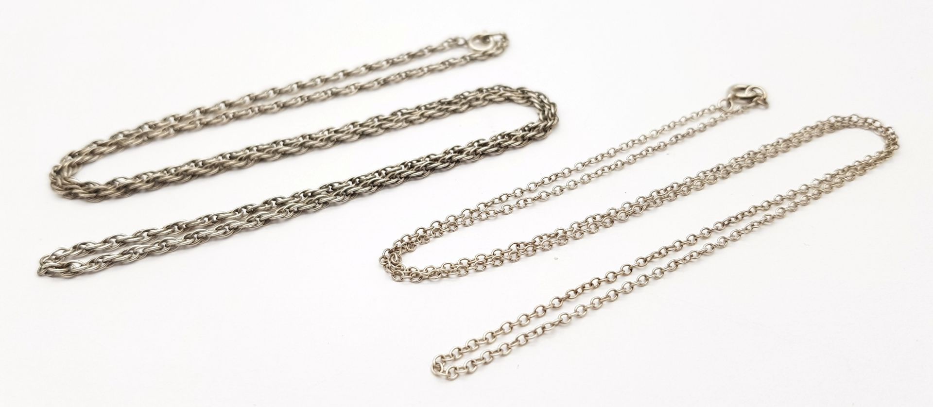 Two 925 Silver Necklaces. Both 54cm