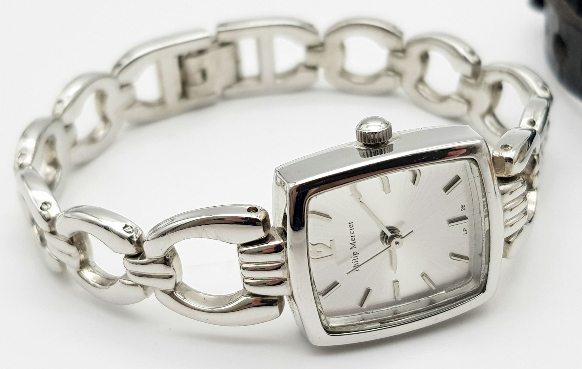 A Parcel of Three Ladies Dress Watches. Comprising: 1) A Chain Link Bracelet Quartz Watch by - Bild 4 aus 6