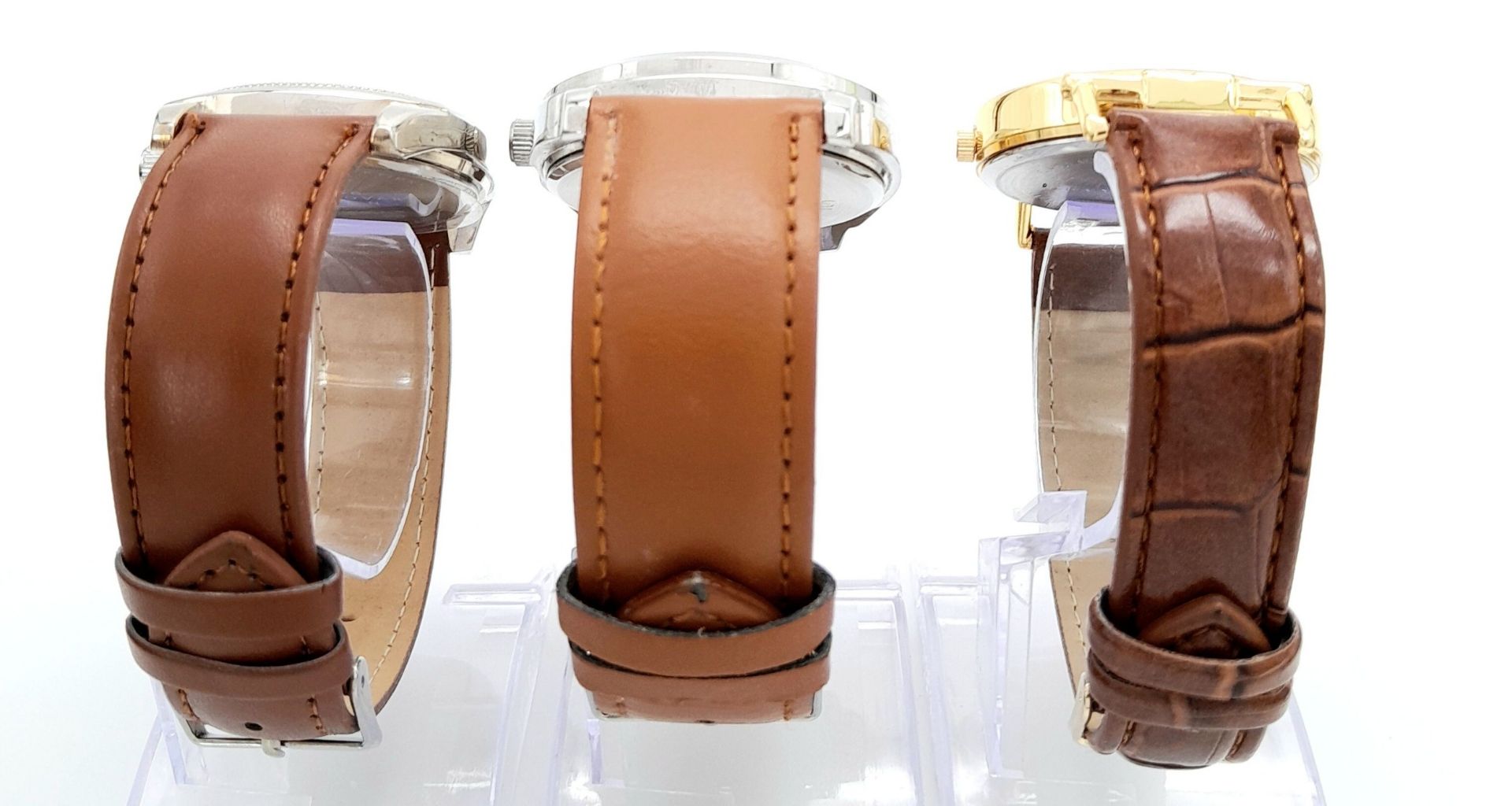 A Parcel of Three Leather Strapped, Military Designed Homage Watches. Comprising: 1) An Italian - Image 4 of 6