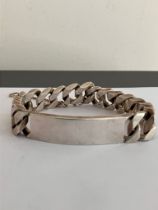 Vintage SOLID SILVER ID BRACELET. Having heavy gauge SILVER LINKS. Complete with silver safety