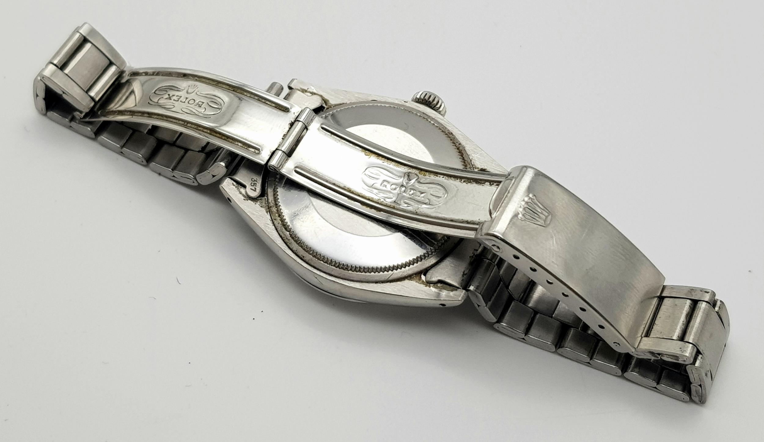 A Vintage Rolex Air King Mid Size Automatic Watch. Stainless steel bracelet and case - 35mm. - Image 8 of 8