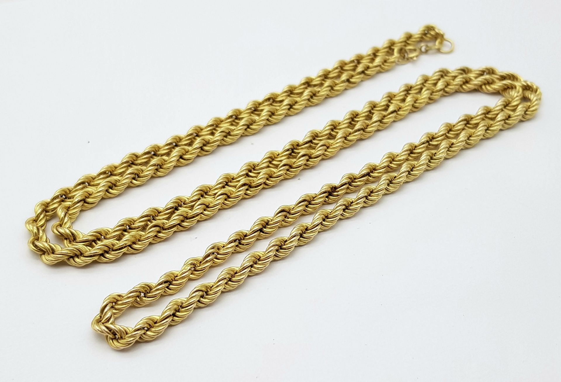 A 9K Yellow Gold Rope Necklace. 74cm. 14.3g weight. - Bild 4 aus 5