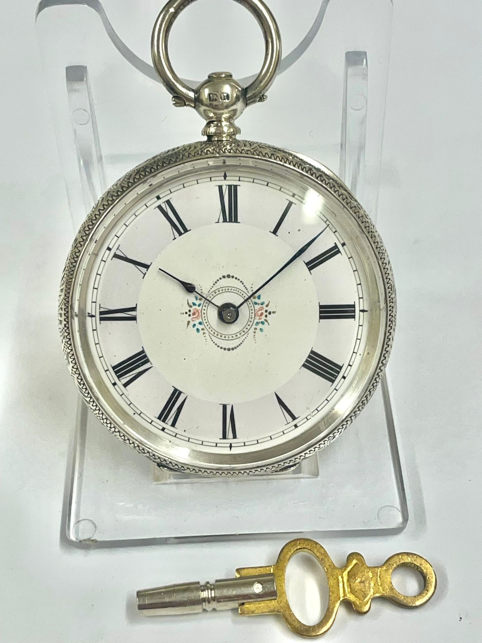 Antique silver ladies pocket watch working - Image 5 of 5